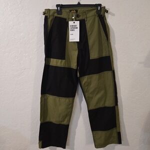 NEW Stan Ray K Pants Mens Small Ripstop Black and olive patchwork Twill W32×L30